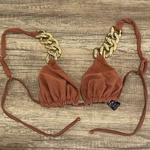 Same Los Angeles Gold Chain Triangle Top